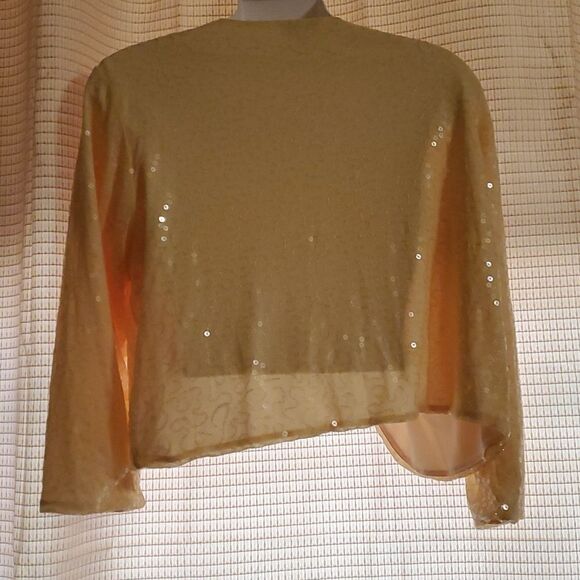 JOAN RIVERS SEQUINNSWIRL STRETCH SHRUG M - Picture 3 of 5